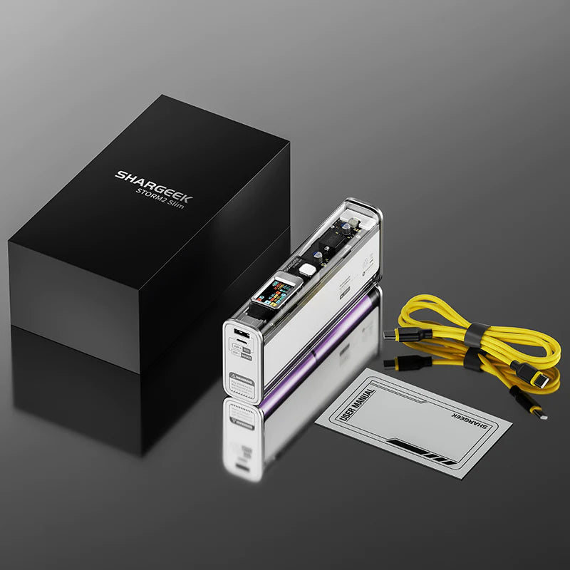 スマホアクセサリー SHARGEEK Storm2 Slim Power Bank 20000mAh Shargeek Portable Charger, STORM2 Slim 130W 20000mAh Laptop